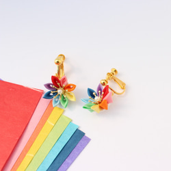耳環 Tsumamizaiku Pop Rainbow 《Made-to-Order》 第7張的照片