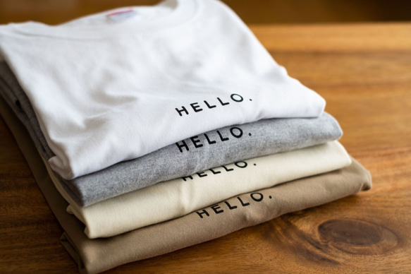 オーバービッグTシャツ「HELLO.」／ホワイト 1枚目の画像