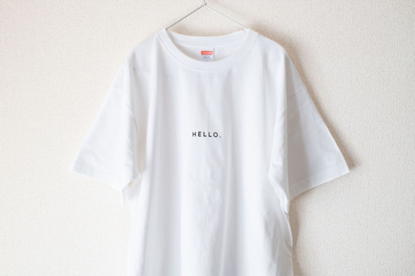 オーバービッグTシャツ「HELLO.」／ホワイト 2枚目の画像