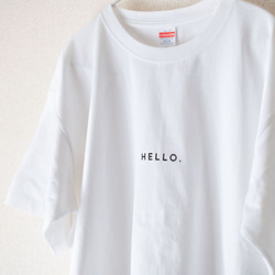 オーバービッグTシャツ「HELLO.」／ホワイト 3枚目の画像