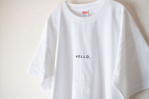 オーバービッグTシャツ「HELLO.」／ホワイト 3枚目の画像