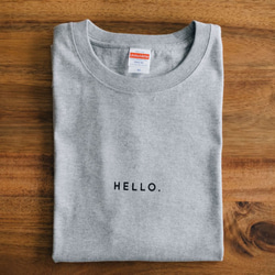 オーバービッグTシャツ「HELLO.」／グレー 1枚目の画像