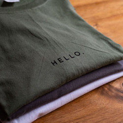 ビッグロングTシャツ「HELLO.」／ホワイト 3枚目の画像