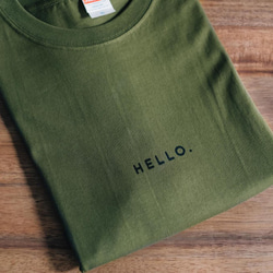 オーバービッグTシャツ「HELLO.」／グリーン 1枚目の画像
