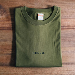 オーバービッグTシャツ「HELLO.」／グリーン 2枚目の画像