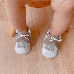 【含名字，穿脫方便】真皮嬰兒鞋 Kirtitan 淡粉色 第5張的照片