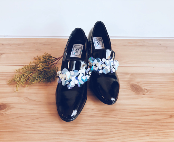 【Hydrangea Opera Shoes】手間をかけた紫陽花ハイヒール 1枚目の画像