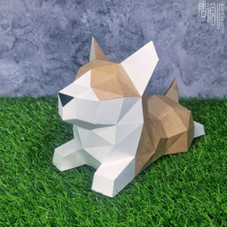 Askcreative DIY ペーパークラフト dog siries ミニコーギー 1枚目の画像
