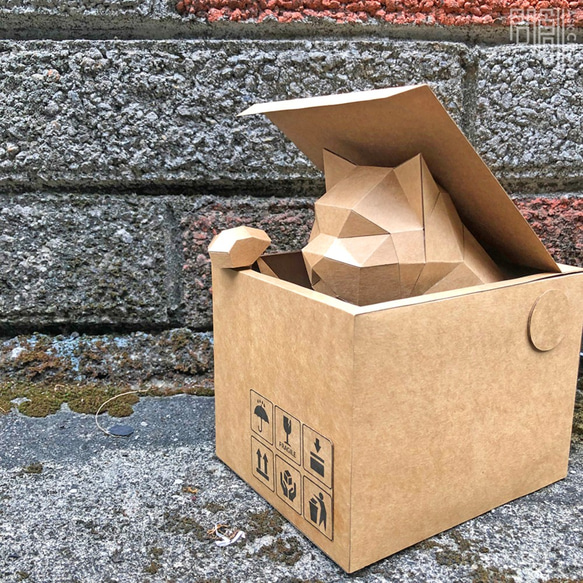 問創Askcreative DIYペーパークラフト 可動シリーズー 頭を突き出してる猫 第1張的照片