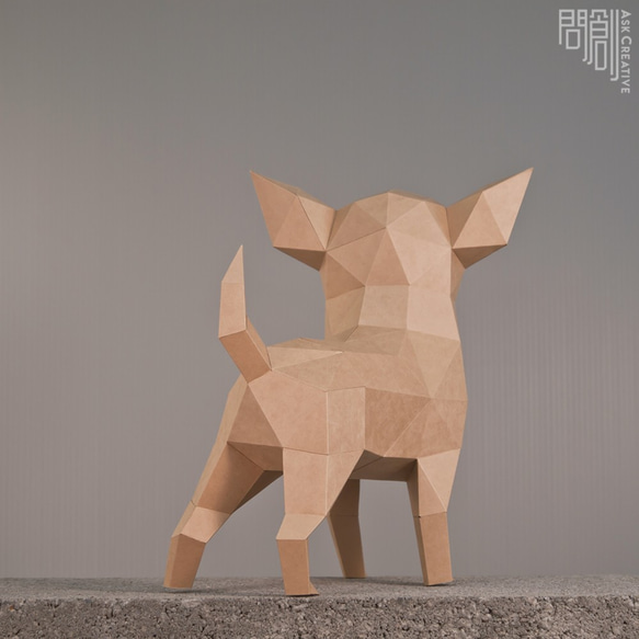 クリエイティブ DIY ペーパークラフトに聞く 犬のネットワークーチワワ 5枚目の画像
