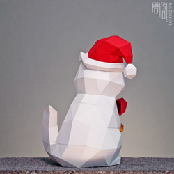 問創Askcreative DIYペーパークラフト クリスマスシリーズー クリスマス猫 第6張的照片