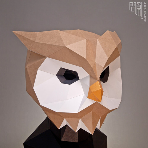Askcreative DIY ペーパークラフトマスクシリーズ - フクロウスク 切り