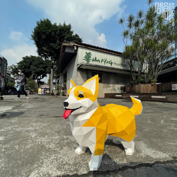 DIY手作り3Dペーパーモデルギフトオーナメント犬シリーズ-リアルビッグコーギークイーンズコーギー 1枚目の画像