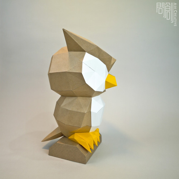 問創Askcreative DIYペーパークラフト手作3D紙模型擺飾 壁飾 掛飾 小動物系列 - 貓頭鷹 第5張的照片