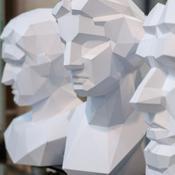 DIY手作3D紙模型 石膏像雕塑系列 - 石膏像系列 - 維納斯角面 (3色可選) 第6張的照片
