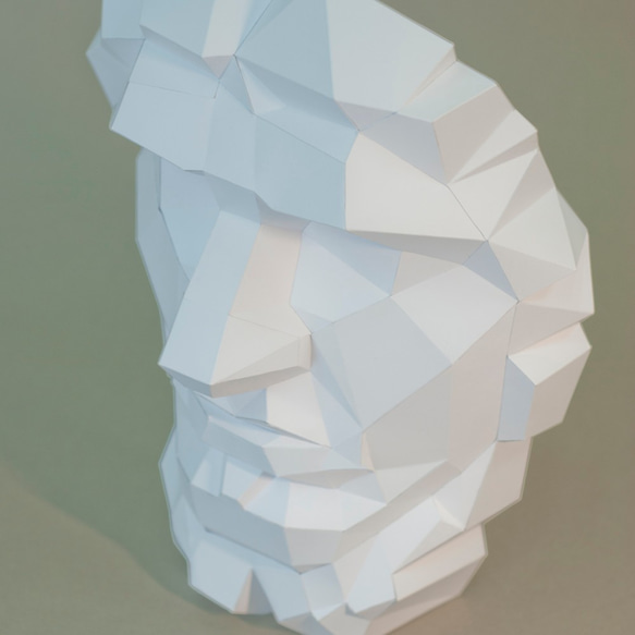DIY手作3D紙模型 石膏像雕塑系列 - 魯修斯大角面 (3色可選) 第2張的照片