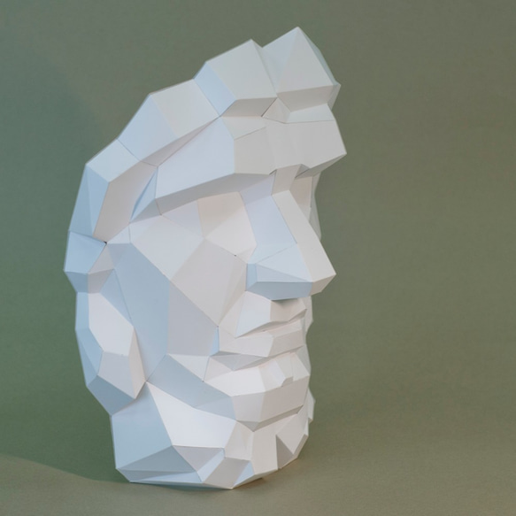 DIY手作3D紙模型 石膏像雕塑系列 - 魯修斯大角面 (3色可選) 第4張的照片