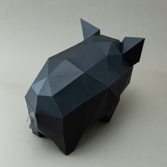 DIY手作3D紙模型擺飾 小動物系列 - 小豬 (4色可選) 第4張的照片