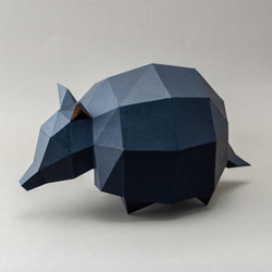 DIY手作3D紙模型擺飾 小動物系列 - 犰狳 (4色可選) 第3張的照片