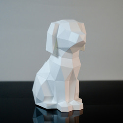 DIY手作3D紙模型擺飾 狗狗系列 - 坐挺挺的拉布拉多 (4色可選) 第1張的照片