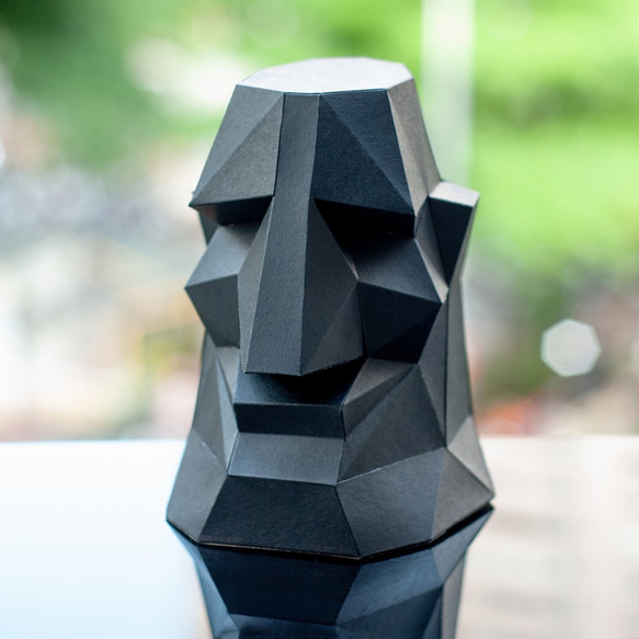 DIY手作3D紙模型擺飾 摩艾系列 - 呵呵摩艾 (4色可選) 第1張的照片