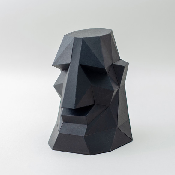 DIY手作3D紙模型擺飾 摩艾系列 - 呵呵摩艾 (4色可選) 第2張的照片