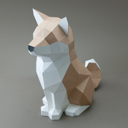 DIY 手作り 3D ペーパーモデル装飾犬シリーズ-ツンデレ属性チャイチャイ (4 色オプション) 2枚目の画像