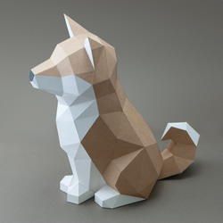 DIY 手作り 3D ペーパーモデル装飾犬シリーズ-ツンデレ属性チャイチャイ (4 色オプション) 3枚目の画像
