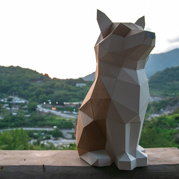 DIY 手作り 3D ペーパーモデル装飾犬シリーズ-ツンデレ属性チャイチャイ (4 色オプション) 8枚目の画像