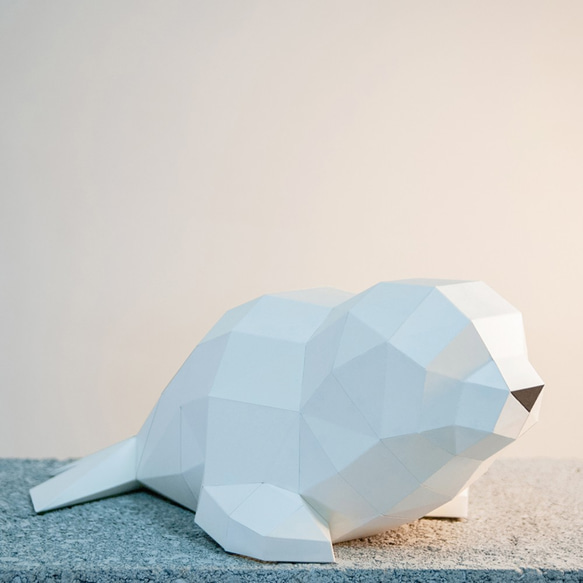 DIY手作3D紙模型擺飾 小動物系列 - 極地湯圓小海豹(可加購冰山) 第1張的照片