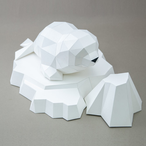 DIY手作3D紙模型擺飾 小動物系列 - 極地湯圓小海豹(可加購冰山) 第2張的照片
