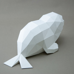 DIY手作3D紙模型擺飾 小動物系列 - 極地湯圓小海豹(可加購冰山) 第5張的照片