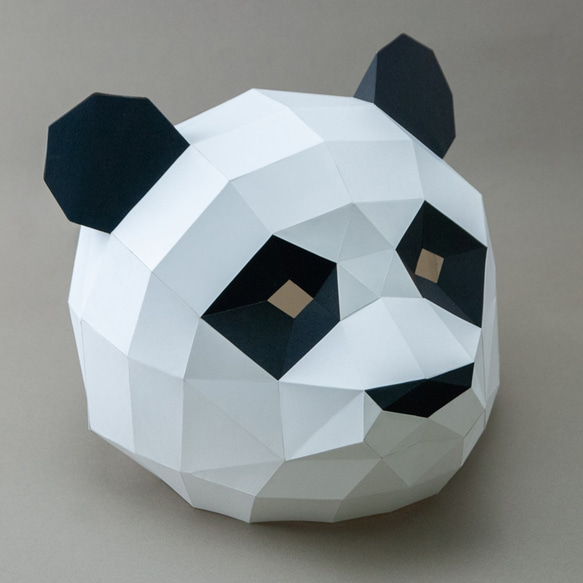 DIY手作3D紙模型擺飾 面具系列 - 熊貓/貓熊面具 (幼幼款) 第2張的照片