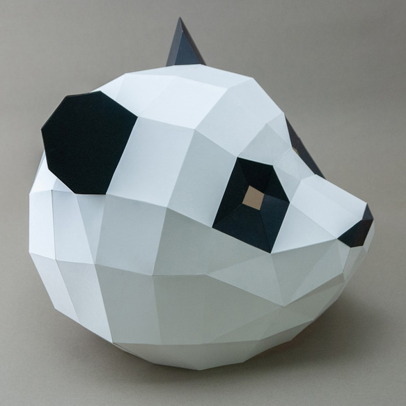 DIY手作3D紙模型擺飾 面具系列 - 熊貓/貓熊面具 (幼幼款) 第3張的照片