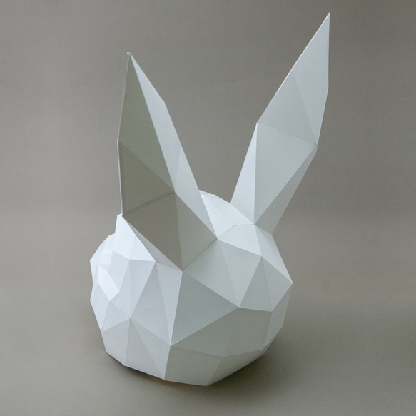 DIY手作3D紙模型擺飾 面具系列 - 兔子面具 (大人款)(3色可選) 第4張的照片