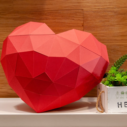 DIY手作3D紙模型 禮物 掛飾 節慶系列 - 大愛心壁飾 第1張的照片