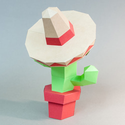 DIY手作3D紙模型 禮物 掛飾 擺飾 環遊世界系列 - 墨西哥仙人掌 第3張的照片