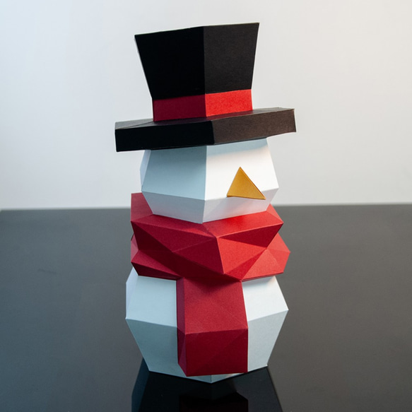DIY手作3D紙模型擺飾 聖誕節/節慶系列 - 高筒帽雪人 第1張的照片