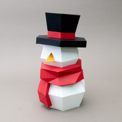 DIY手作3D紙模型擺飾 聖誕節/節慶系列 - 高筒帽雪人 第2張的照片