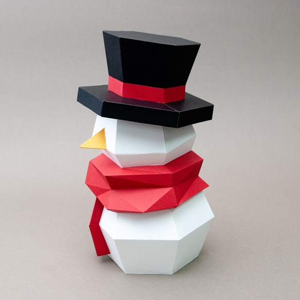 DIY手作3D紙模型擺飾 聖誕節/節慶系列 - 高筒帽雪人 第3張的照片