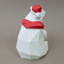 DIY手作3D紙模型擺飾 聖誕節/小動物系列 - 聖誕北極熊 第5張的照片