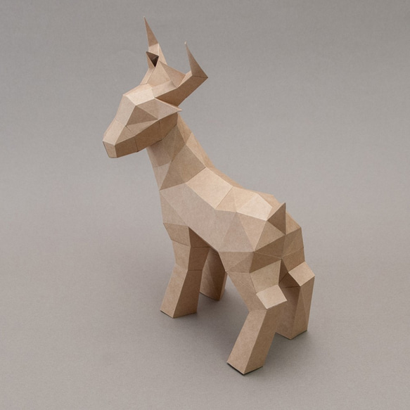 DIY手作り3Dペーパーモデルデコレーションクリスマス/小動物シリーズ-若い鹿 5枚目の画像