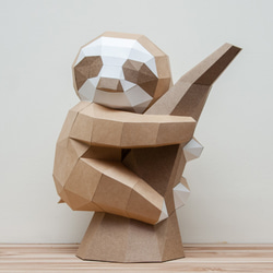 DIY 手作り 3D ペーパーモデル装飾壁装飾小動物シリーズ - Lazy Sloth 1枚目の画像