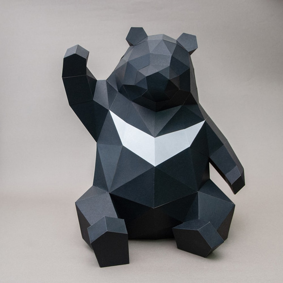 DIY手作3D紙模型 - 小動物系列 - 肥壯壯台灣黑熊 第3張的照片