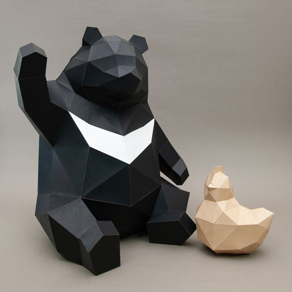 DIY手作3D紙模型 - 小動物系列 - 肥壯壯台灣黑熊 第6張的照片