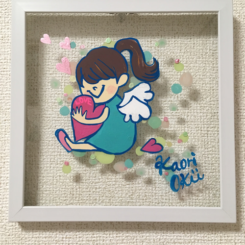 アクリル板アート 原画一点物 「love」 イラスト アクリル星海岸
