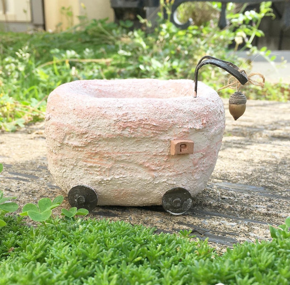 ベビーカー鉢(pink) 1枚目の画像