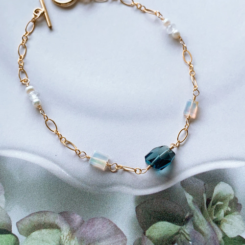 14kgf 〜 ロンドンブルートパーズのブレスレット