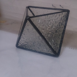 ステンドグラス　クリアガラスの多面体ボックス 4枚目の画像
