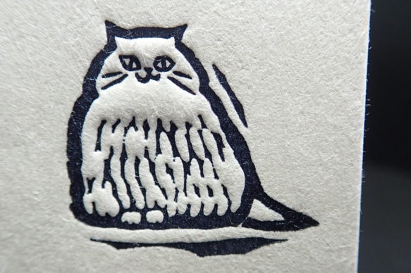 黒谷和紙×活版印刷「ねこ・ネコ・猫」しおり2種セット 4枚目の画像